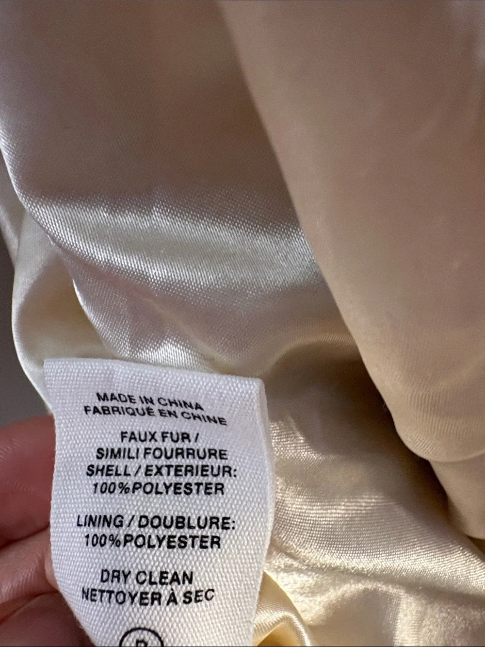 Avec Les Filles Cream Cable-Texture Faux Fur Jacket
